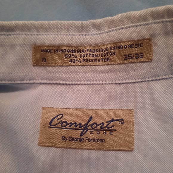 Comfort Zone by George Foreman Long-sleeved Blue Shirt - size 18 - Picture 3 of 9